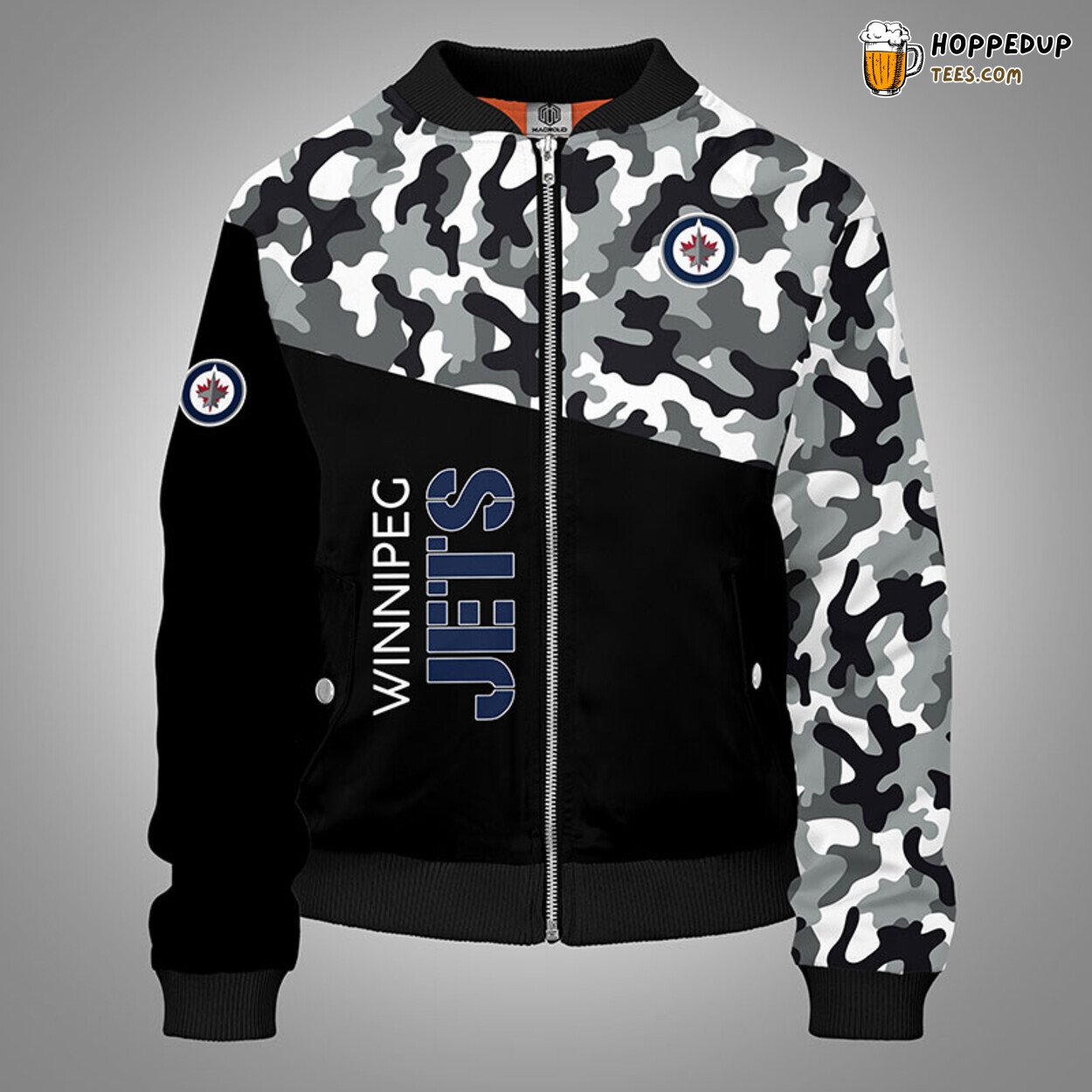 Winnipeg Jets NHL Camouflage Blue Unique Bomber Jacket Distinct Design