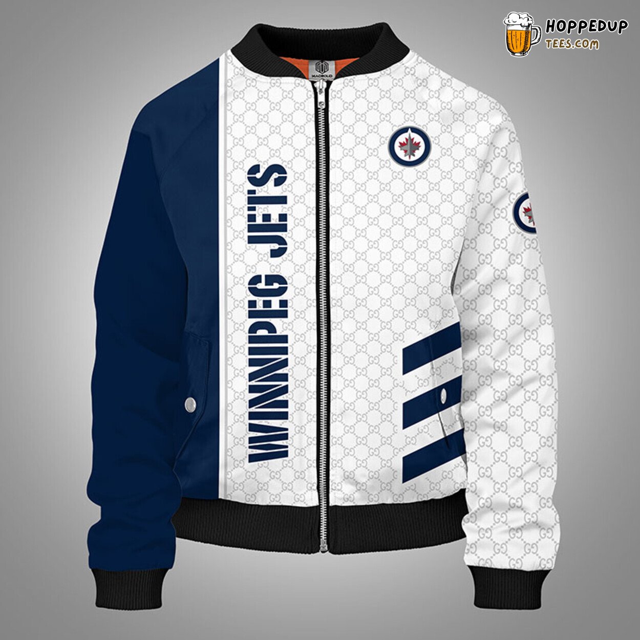 Winnipeg Jets NHL Stylish Blue Bomber Jacket Unique Look Distinctive