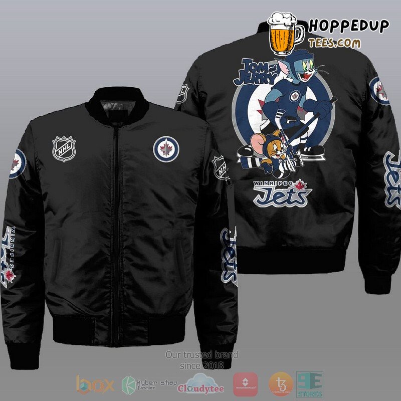 Winnipeg Jets NHL Tom And Jerry Cartoon Bomber Jacket Edition