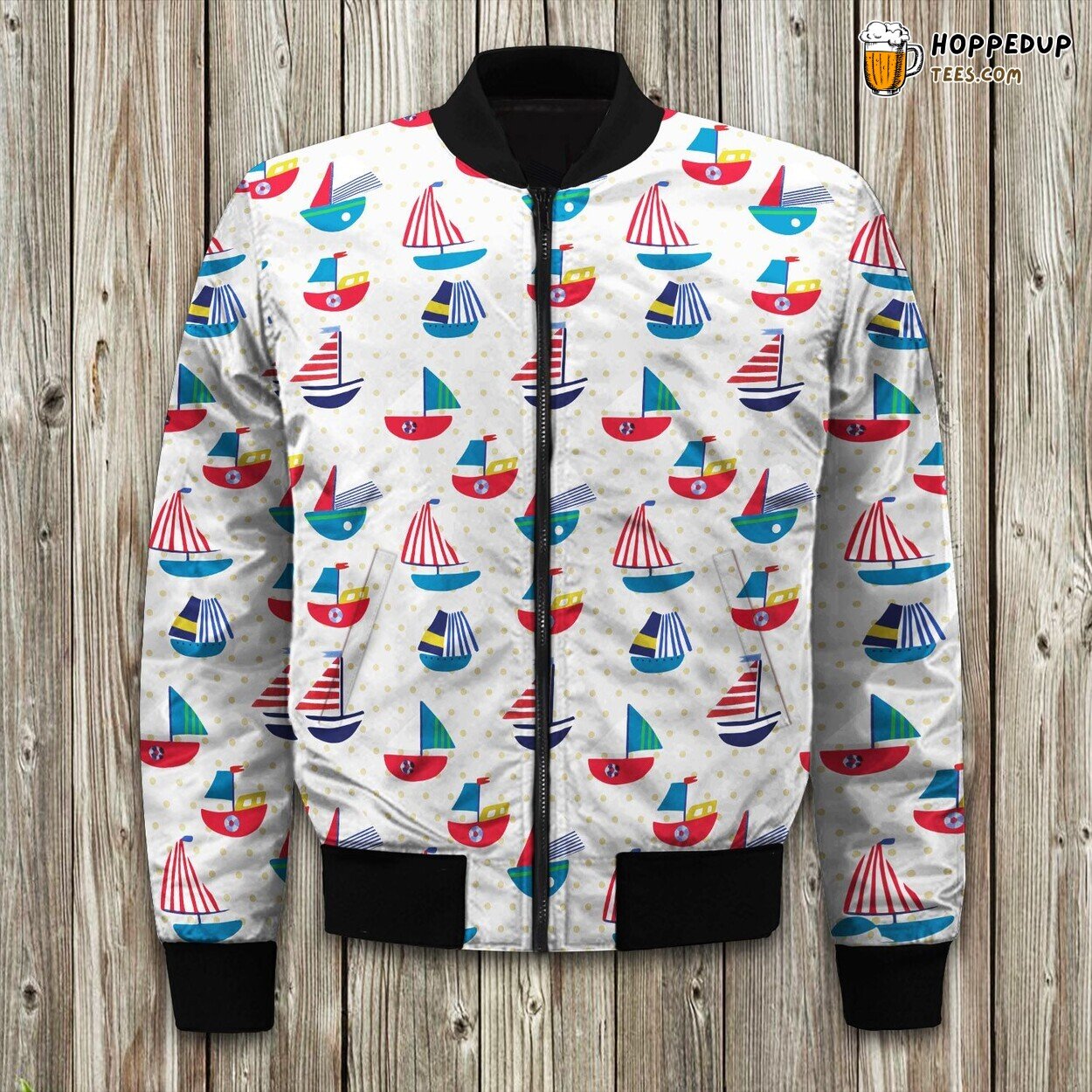 Winter Bomber Jacket Abstract Tree Patterned Distinctive Craftsmanship