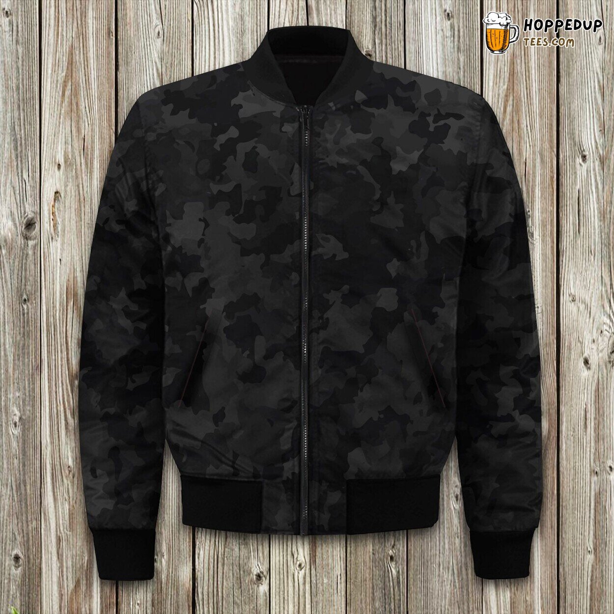 Winter Bomber Jacket Black Camo Precision Tailored Unique Crafted Fit
