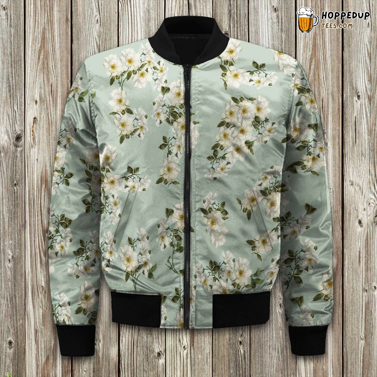 Winter Bomber Jacket Blooming Magnolia Crafted Tailored Precision Fit