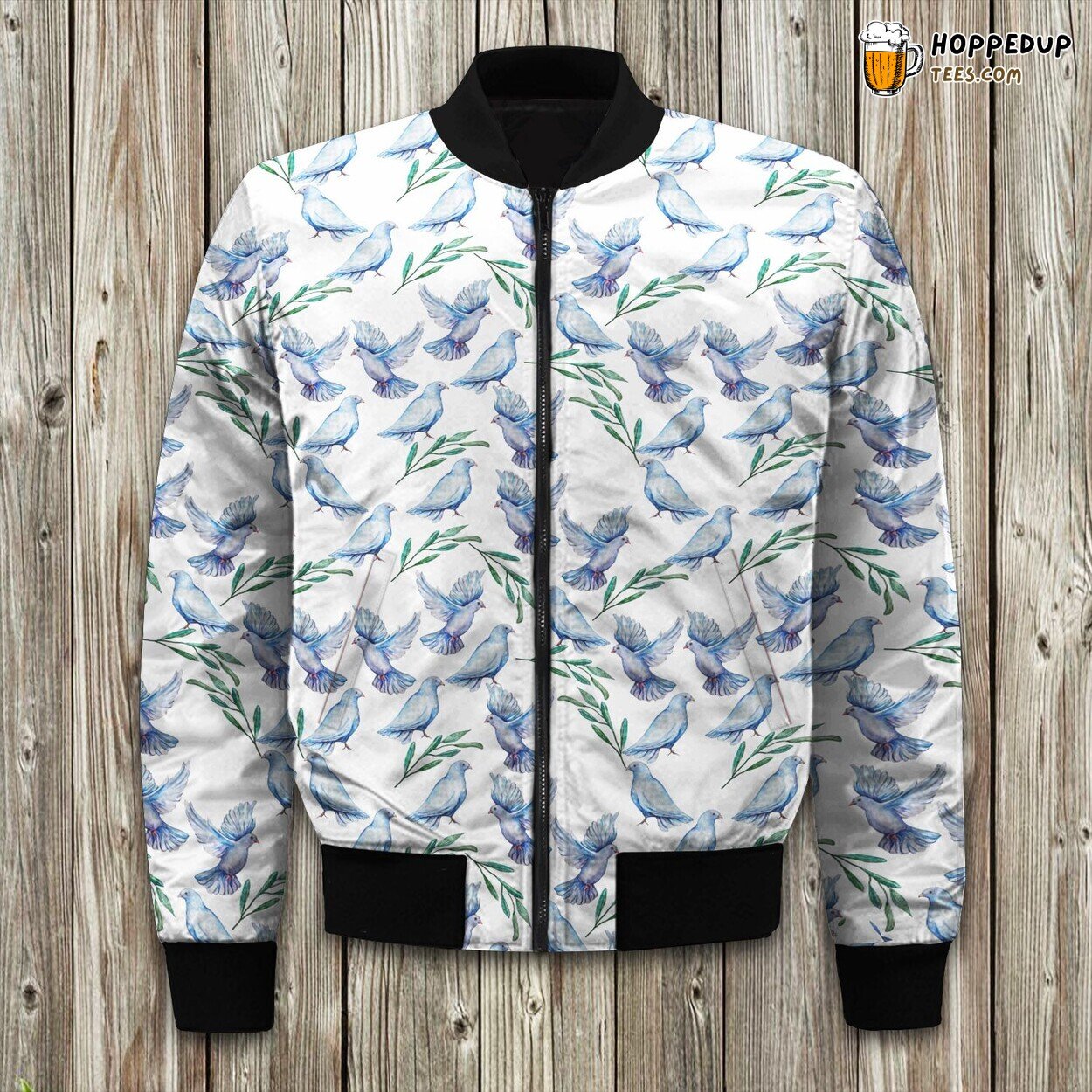 Winter Bomber Jacket Bluebird Songbirds Birdwatching Unique Design