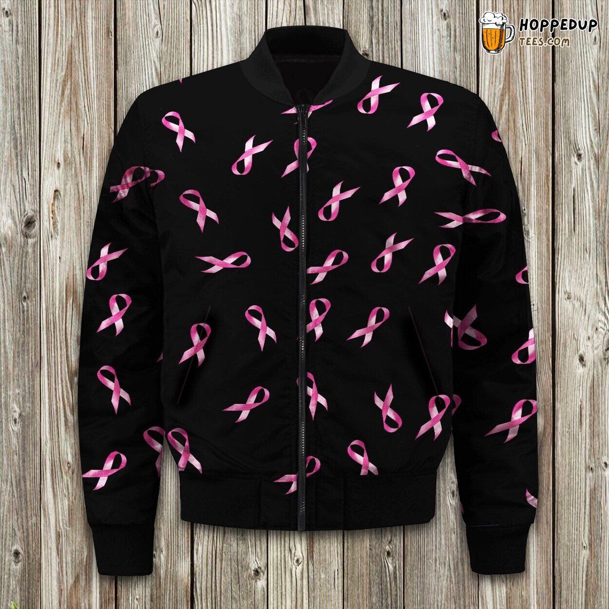 Winter Bomber Jacket Breast Cancer Awareness Design Tailored Crafted