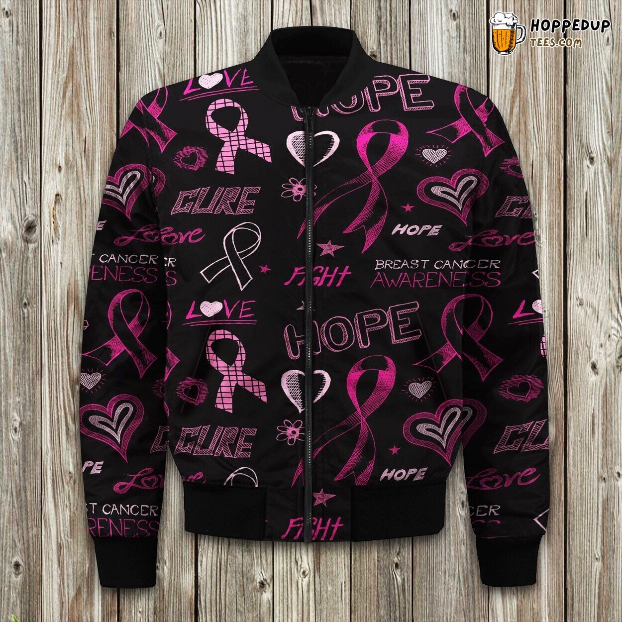 Winter Bomber Jacket Breast Cancer Awareness Tailored Unique Style
