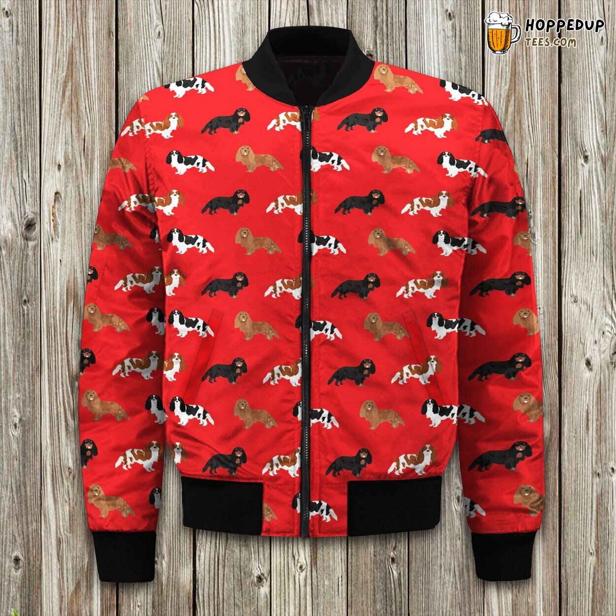 Winter Bomber Jacket Cavalier King Charles Red Best Tailored Design