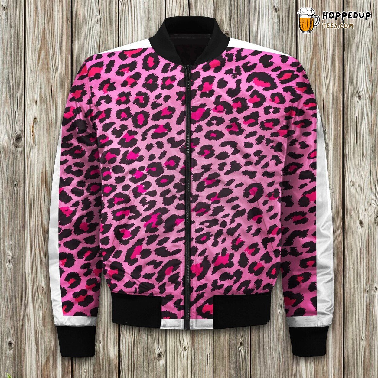Winter Bomber Jacket Cheetah Pink Pattern Crafted Tailored Precision