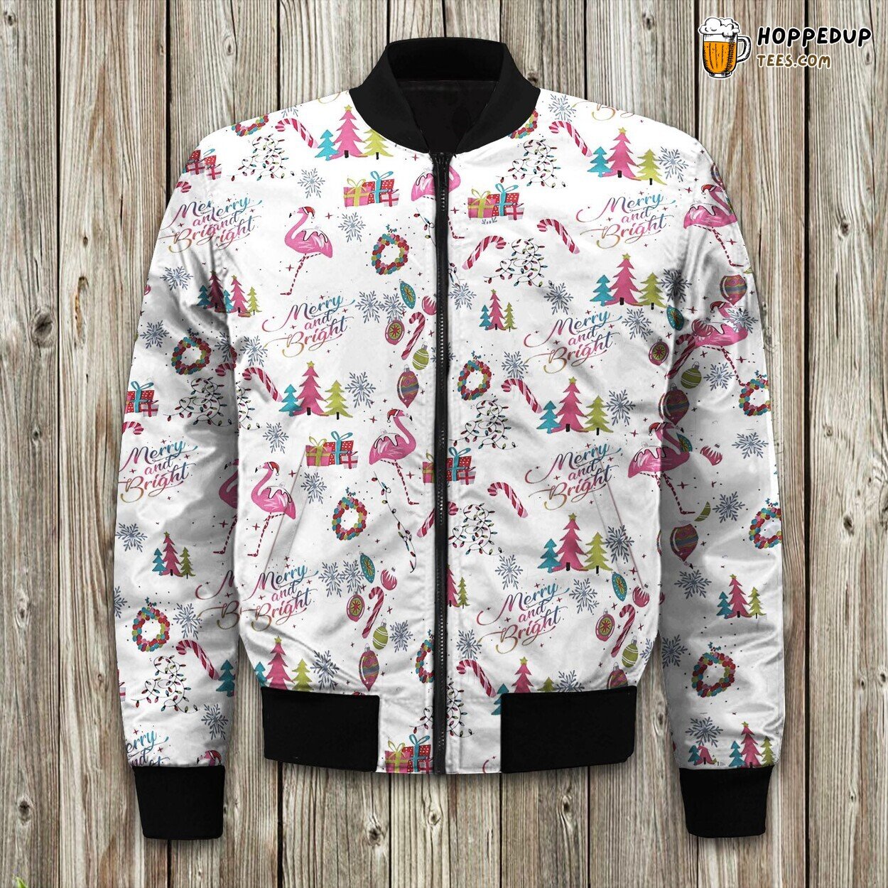 Winter Bomber Jacket Christmas Merry Bright Tailored Crafted Design