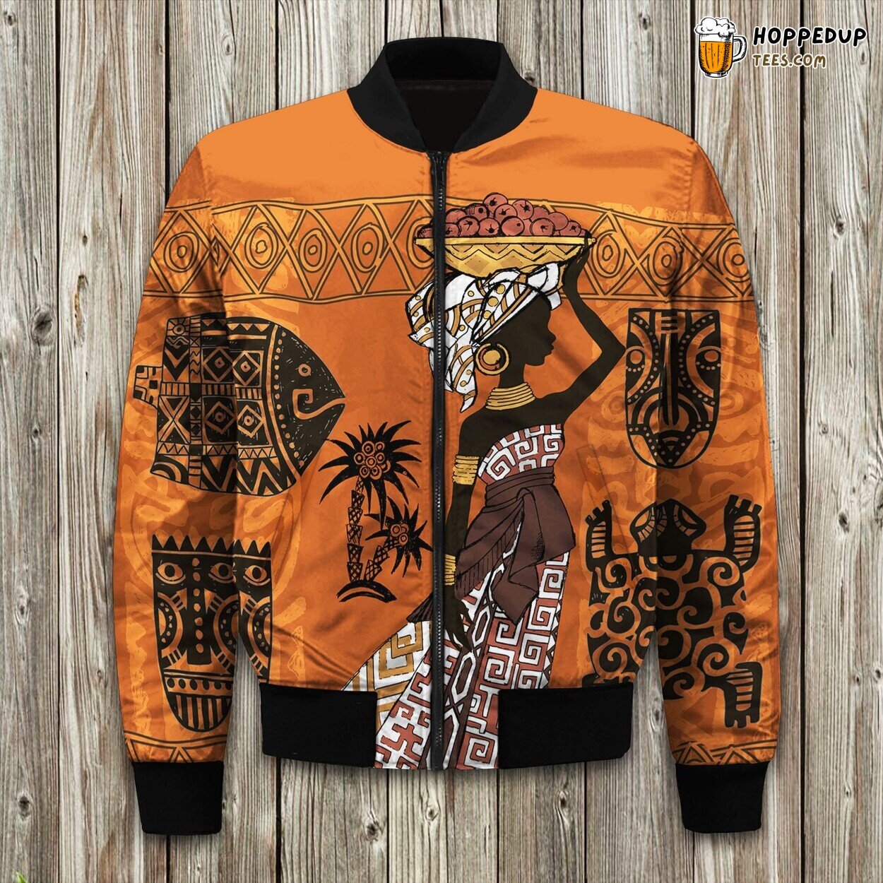Winter Bomber Jacket Featuring African Black Women Design Trend
