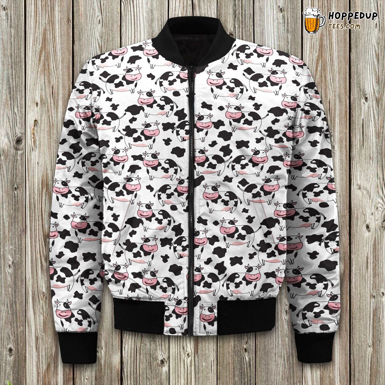 Winter Bomber Jacket Featuring Sea Otter Graphic Tailored Fit