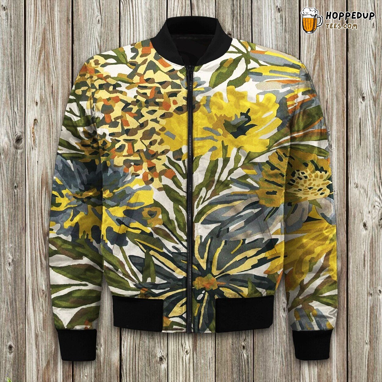 Winter Bomber Jacket in Floreale Maize Elegant Floral Theme
