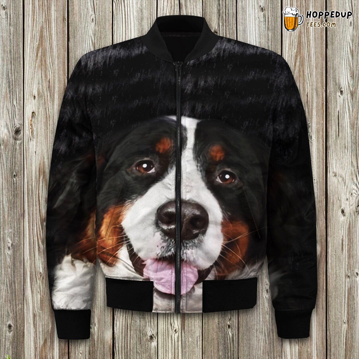 Winter Bomber Jacket Inspired by Bernese Mountain Dog Charm