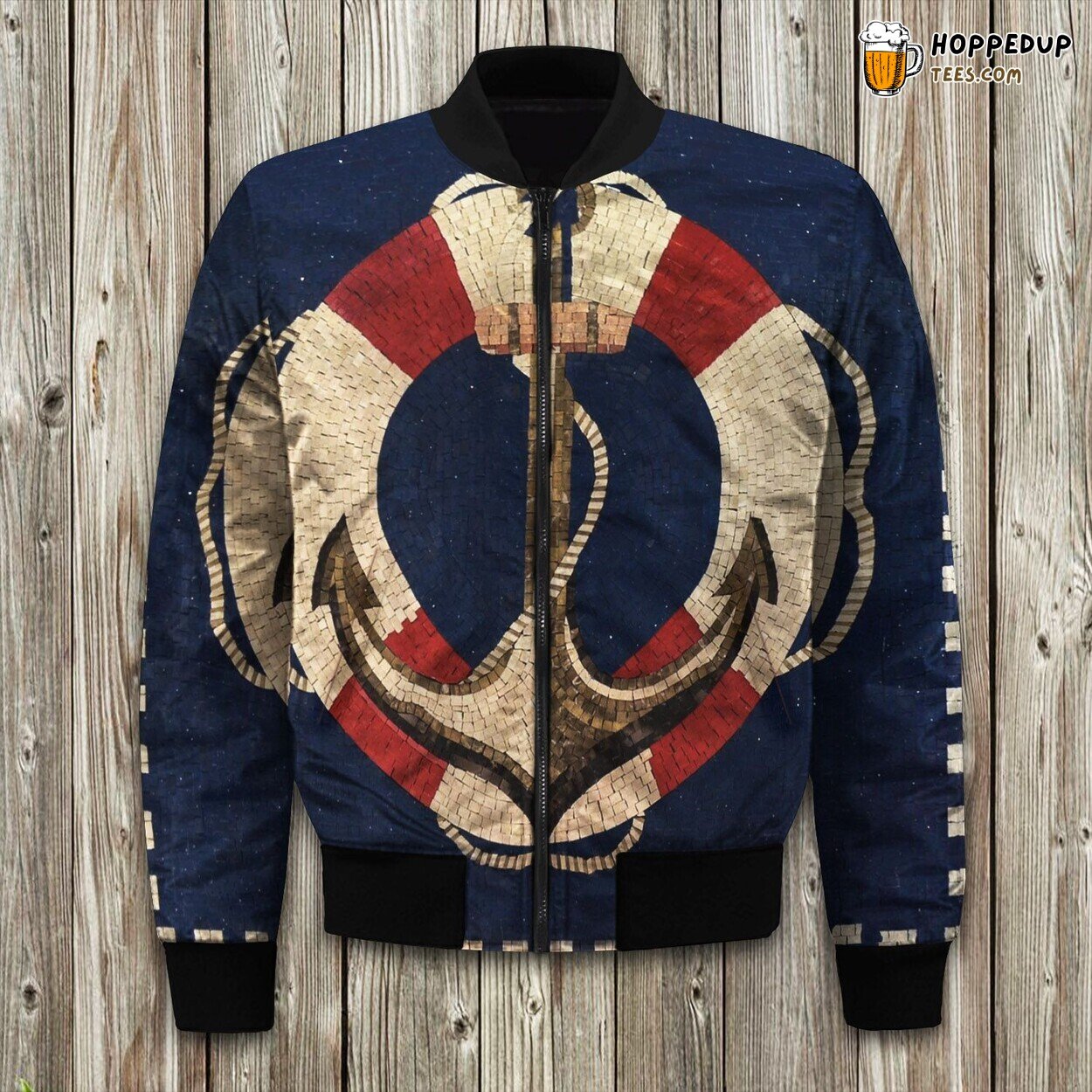 Winter Bomber Jacket Inspired by Nautical Anchor Designer Series