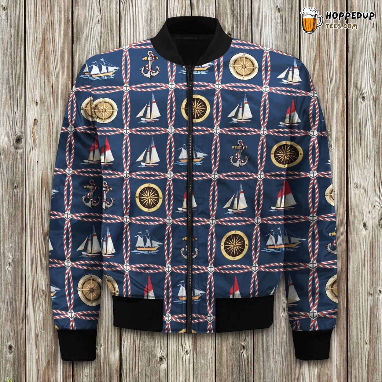 Winter Bomber Jacket Inspired by Nautical Sea Designer Touch Lux
