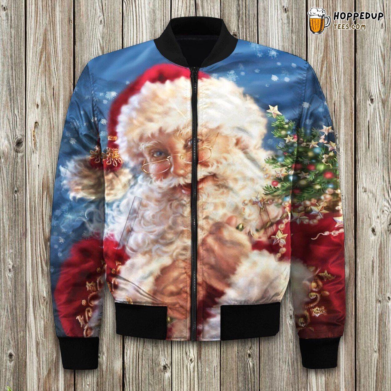 Winter Bomber Jacket Inspired by Santa Claus Christmas Celebration Coat