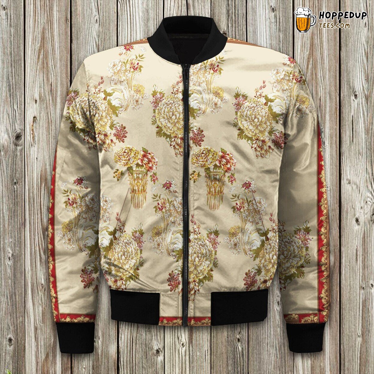 Winter Bomber Jacket Oriental Jacquard Inspired Stylish Fashion Design