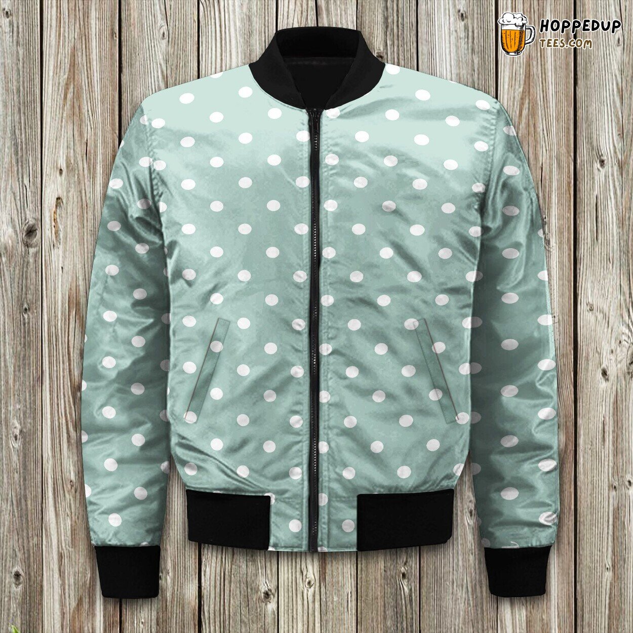 Winter Bomber Jacket Polka Dot Inspired Retro Fashionable Warm Design