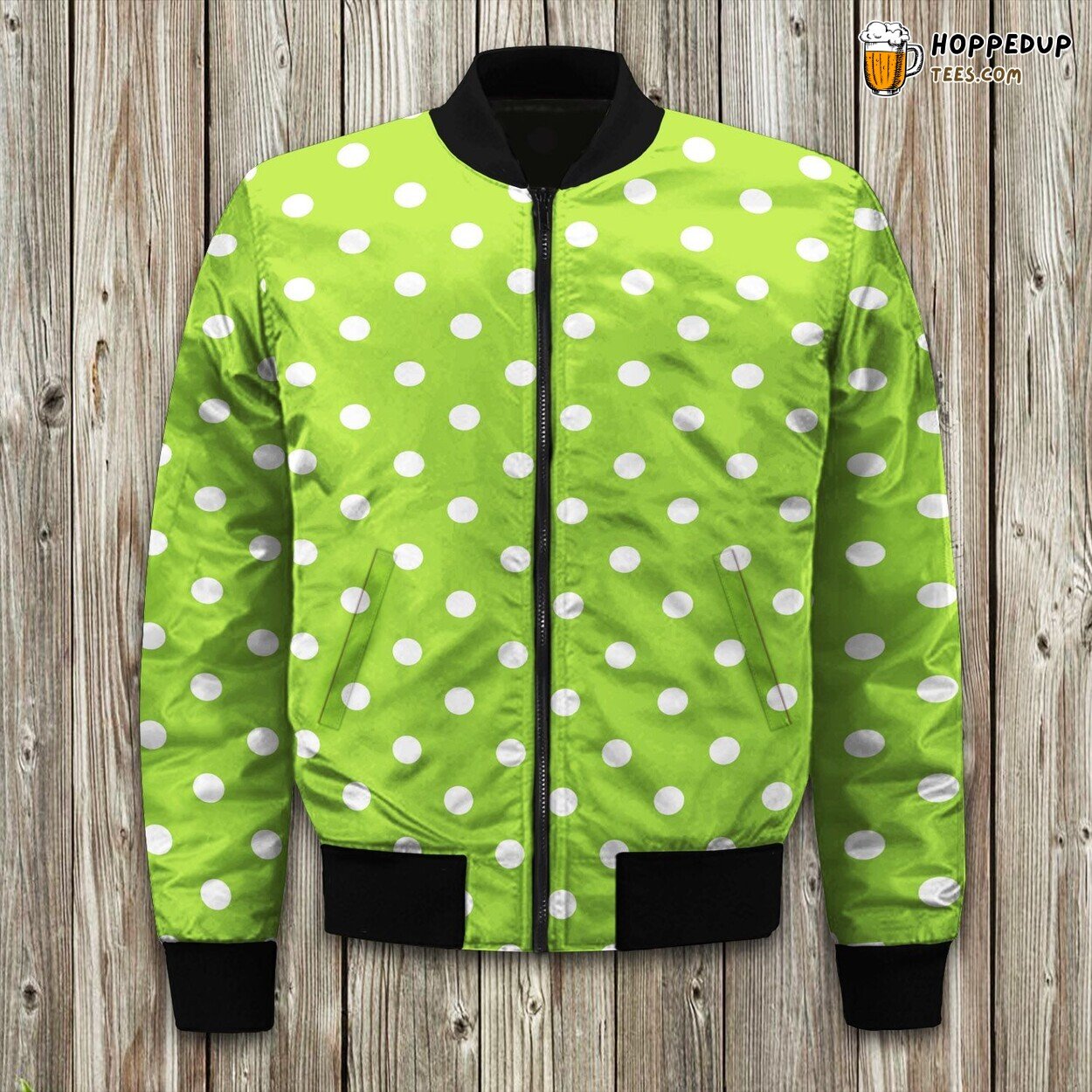 Winter Bomber Jacket Polka Dot Retro Style Unique Fashionable Design