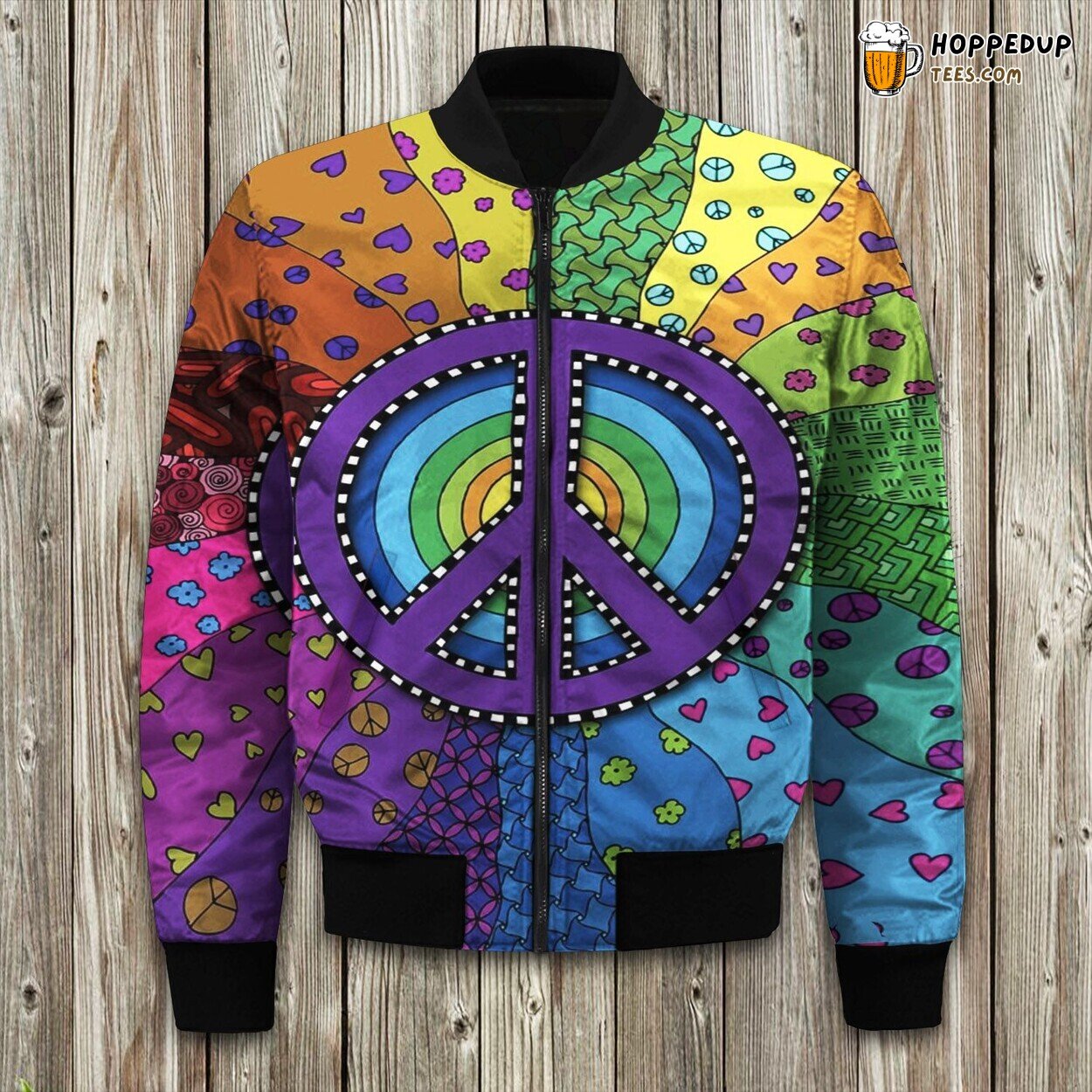 Winter Bomber Jacket Rich Hippie Themed Radiant Colors