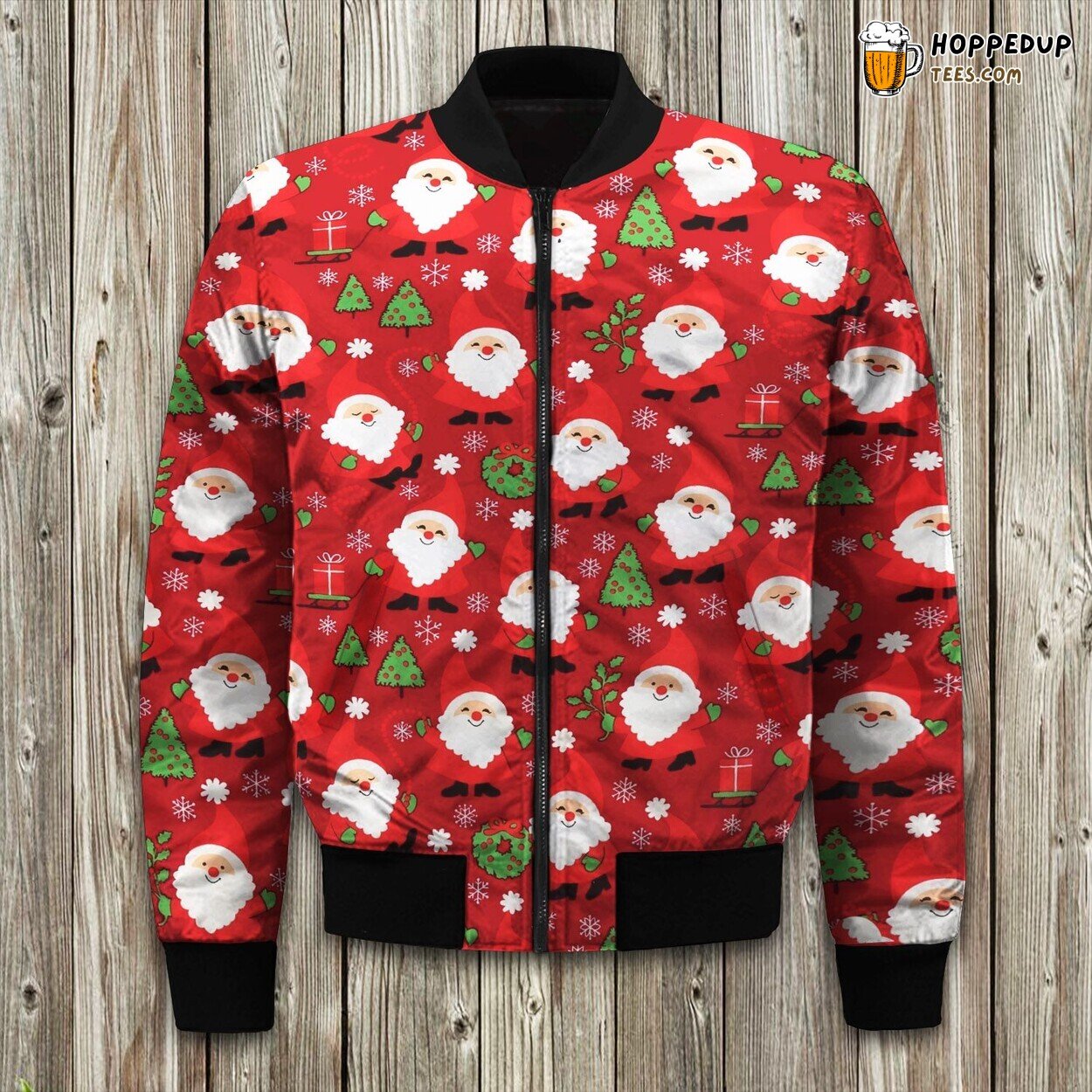 Winter Bomber Jacket Santa Inspired Christmas Fashionable Celebration