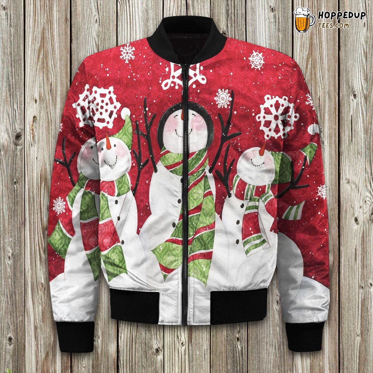 Winter Bomber Jacket Snowman Merry Christmas Unique Collection Design