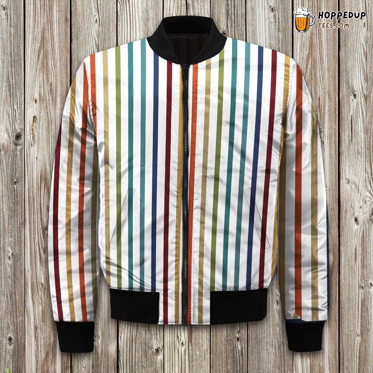 Winter Bomber Jacket Unique Fiesta Baja Stripe Stylish Collection Design