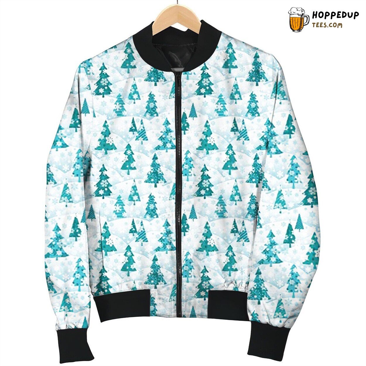 Winter Christmas Tree Bomber Jacket