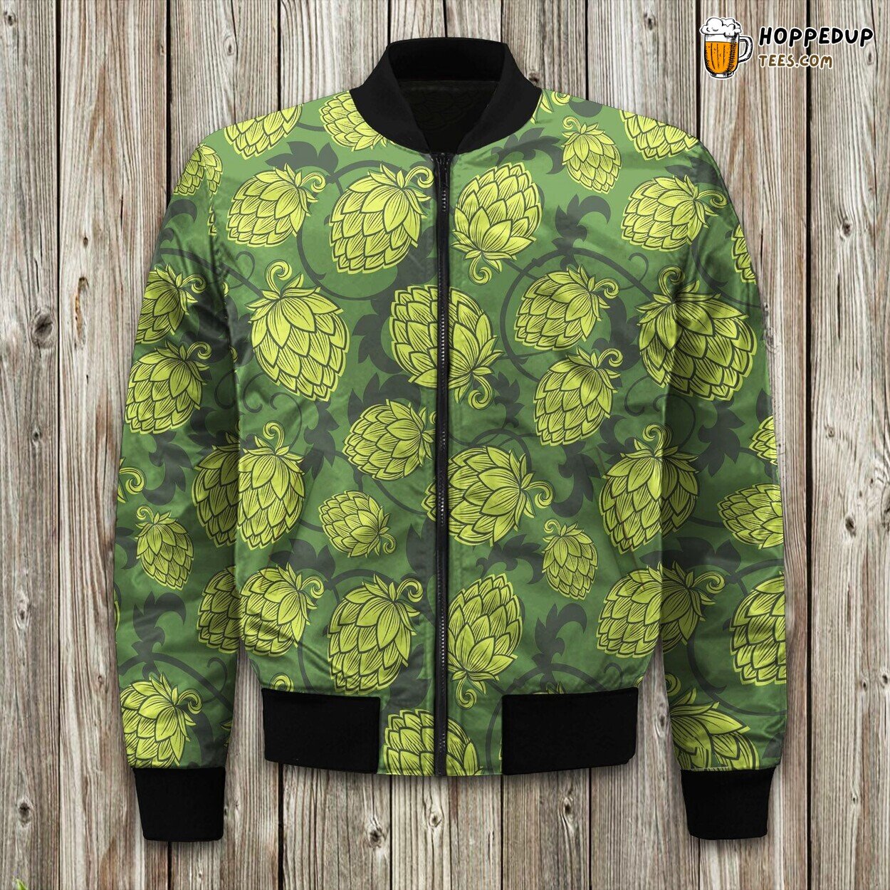 Winter Jacket Featuring Beer Pattern Fun Design Bomber Style