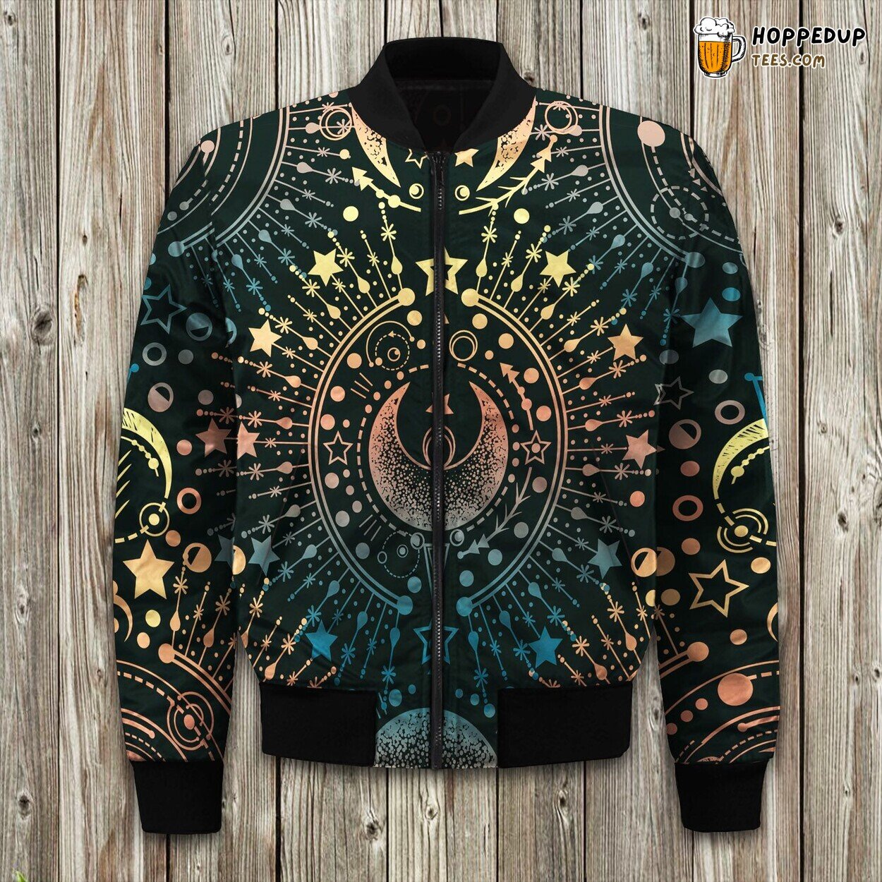 Witch Pattern Magic Bomber Jacket Spellbinding Winter Trends in Fabric Art