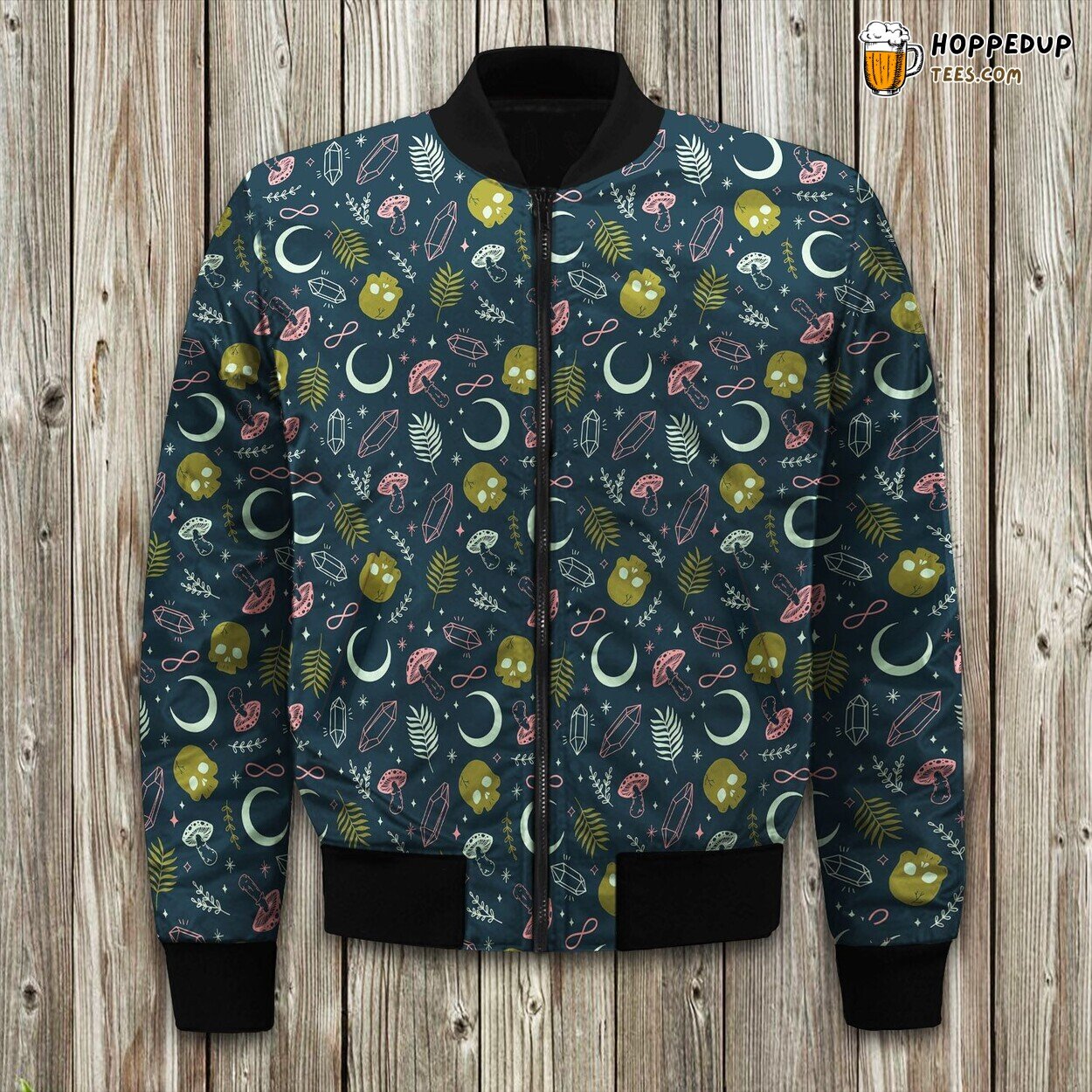 Witch Witch Pattern Bomber Jacket