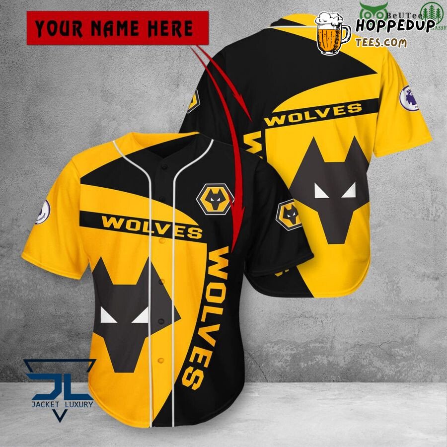 Wolverhampton Wanderers FC Custom Name Logo Baseball Jersey Unisex Shirt