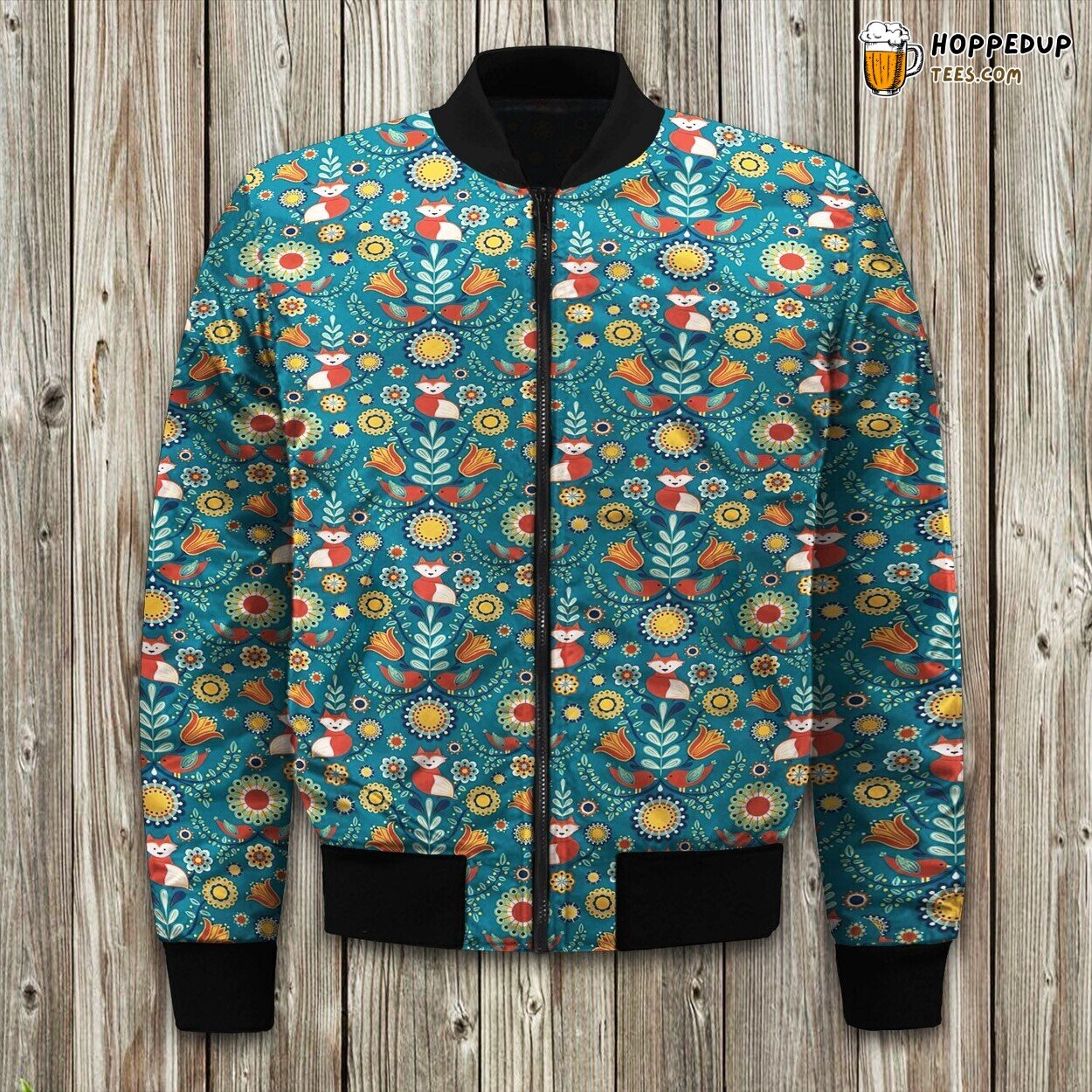 Woodland Animals Fox Bomber Jacket