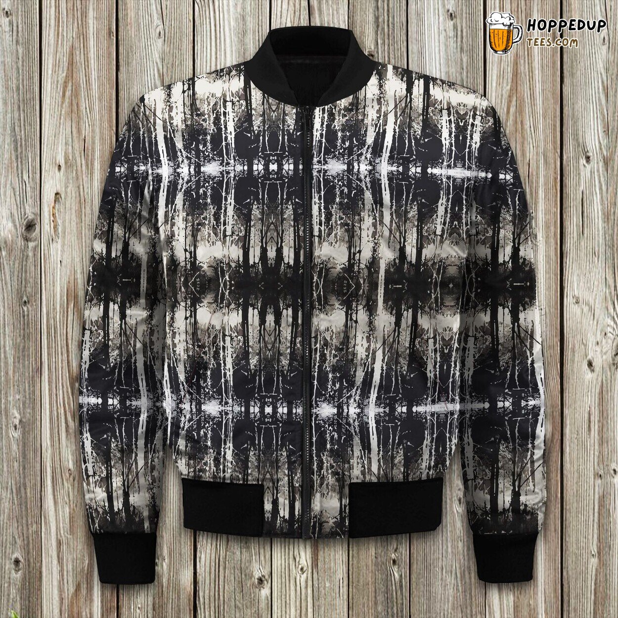 Woodland Creatures Scene Winter Bomber Jacket Forest Adventure Elegance