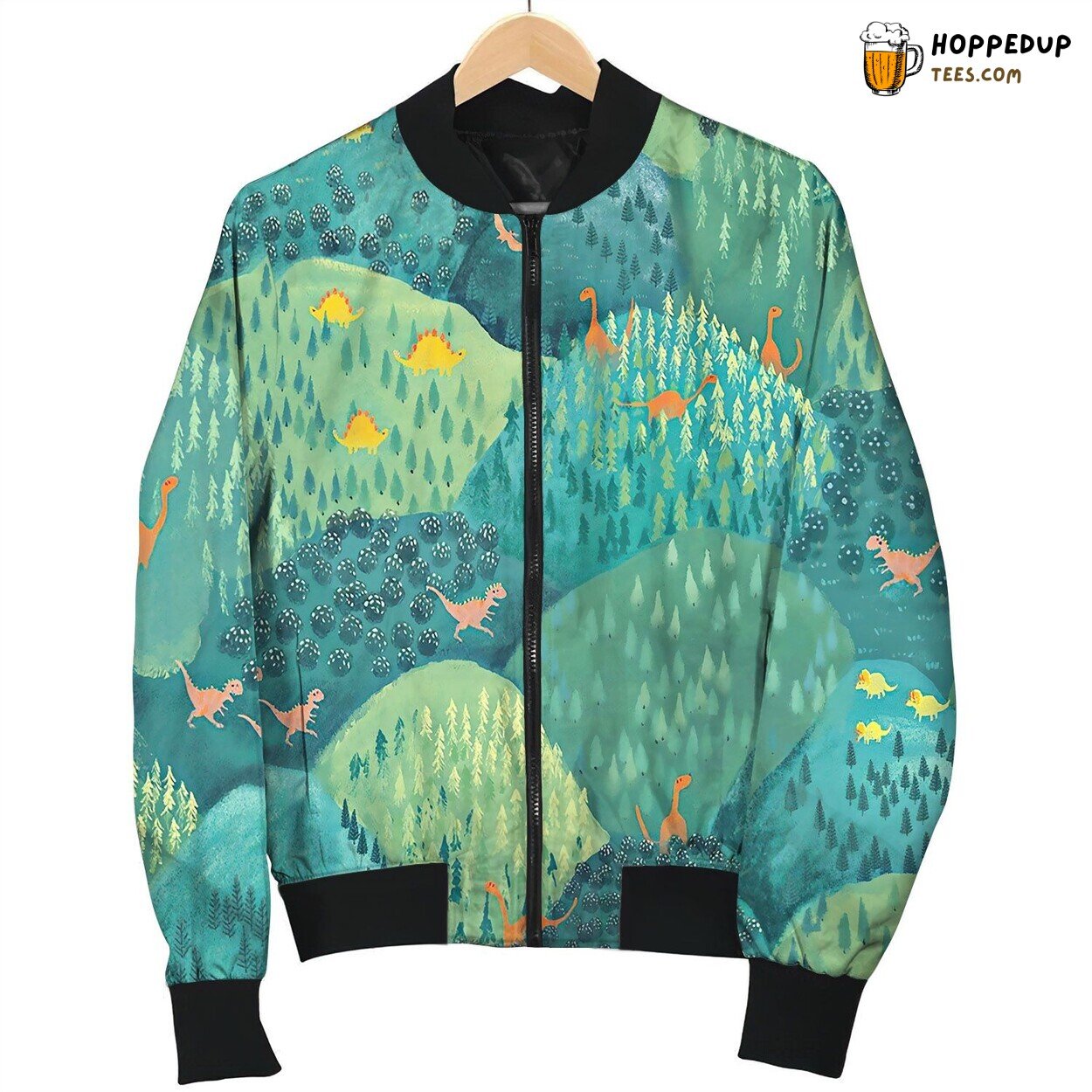 Woodland Dinosaurs Bomber Jacket