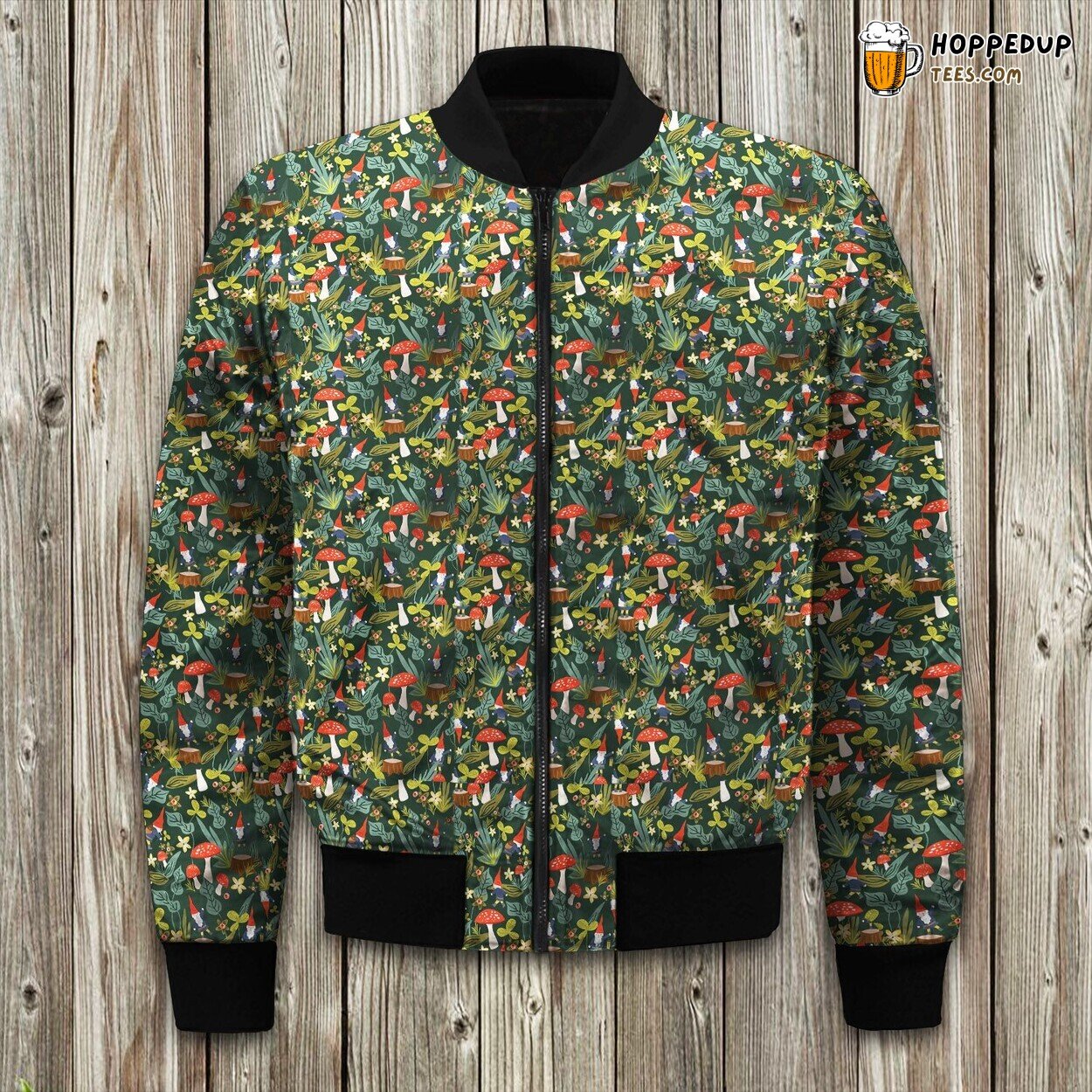 Woodland Gnomes Exclusive Design Winter Bomber Jacket Large Size Quality