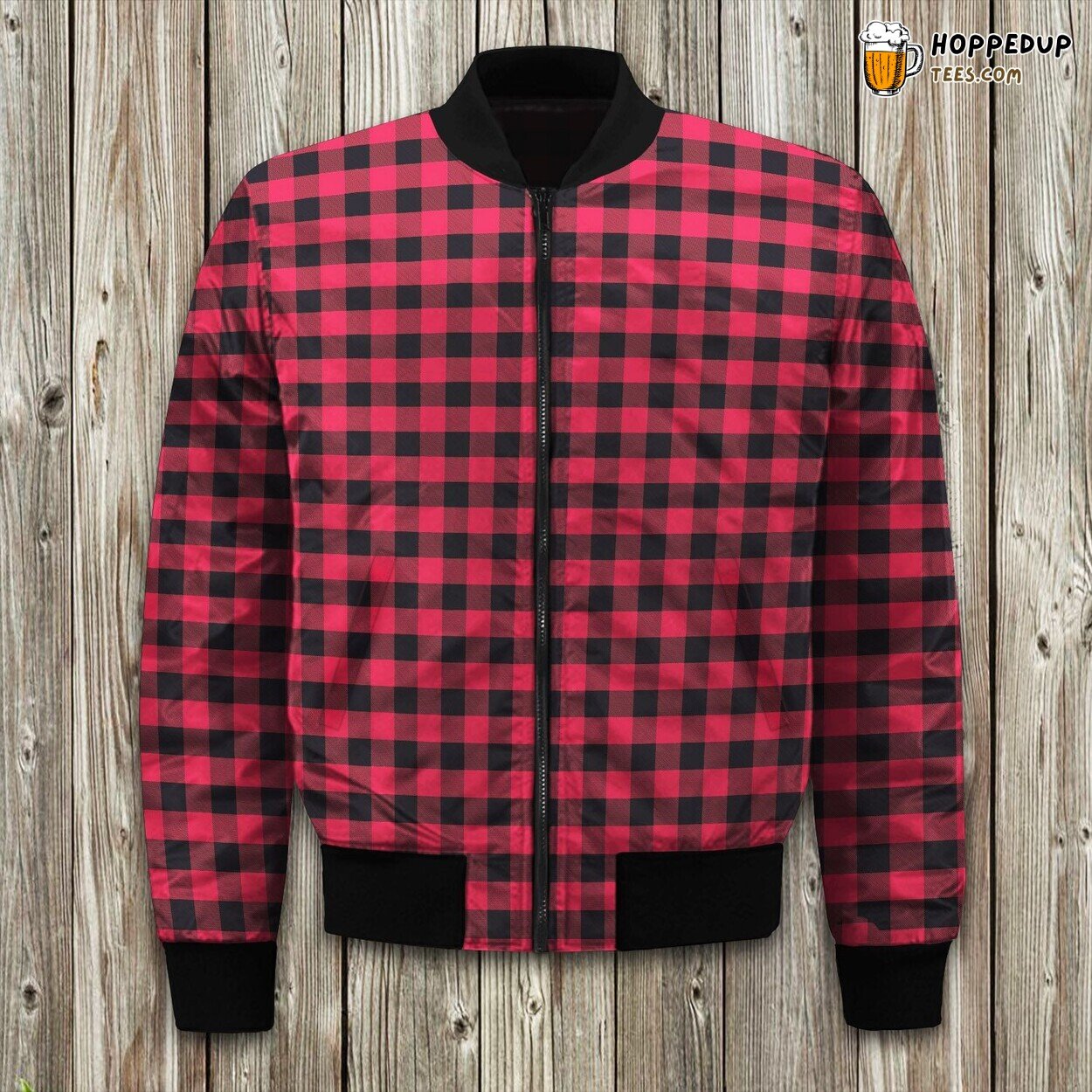 Woolrich Red Check Unique Bomber Winter Jacket Premium Comfort Design