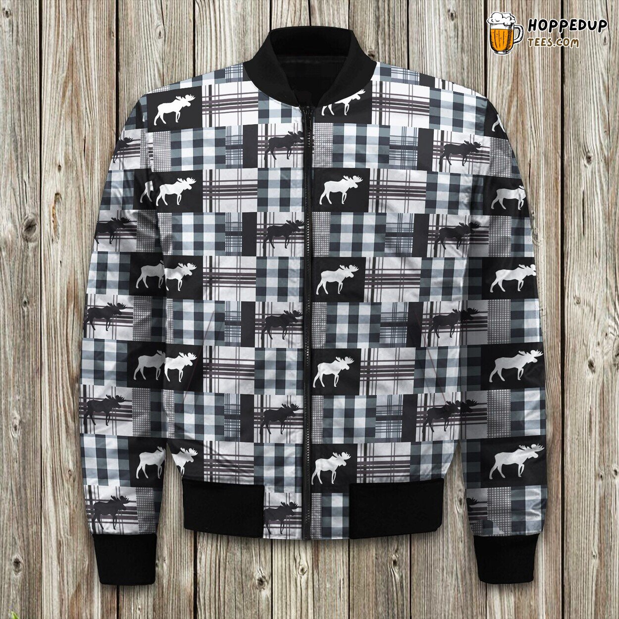 Woolrich Sweetwater Black Grey Bomber Jacket