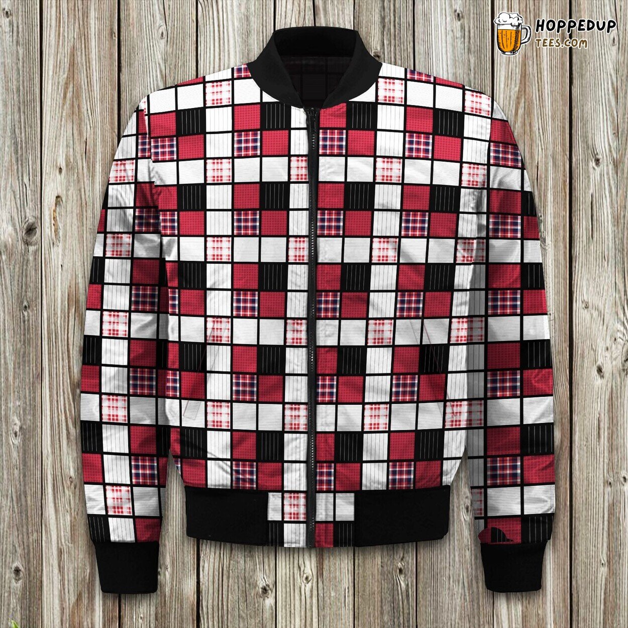 Woolrich Tulsa Oversized Plaid Print Bomber Jacket