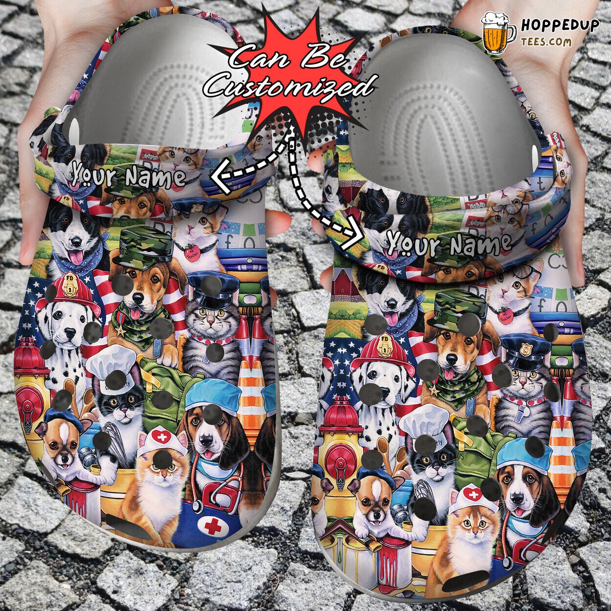 Working Paws Theme Custom Personalized Comfortable Unique Clogs