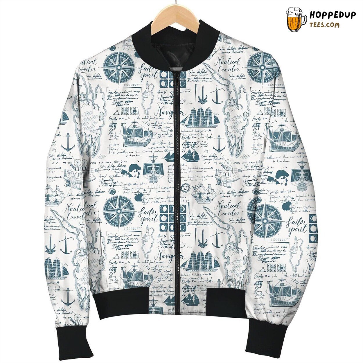 World Map Nautical Traveler Bomber Jacket