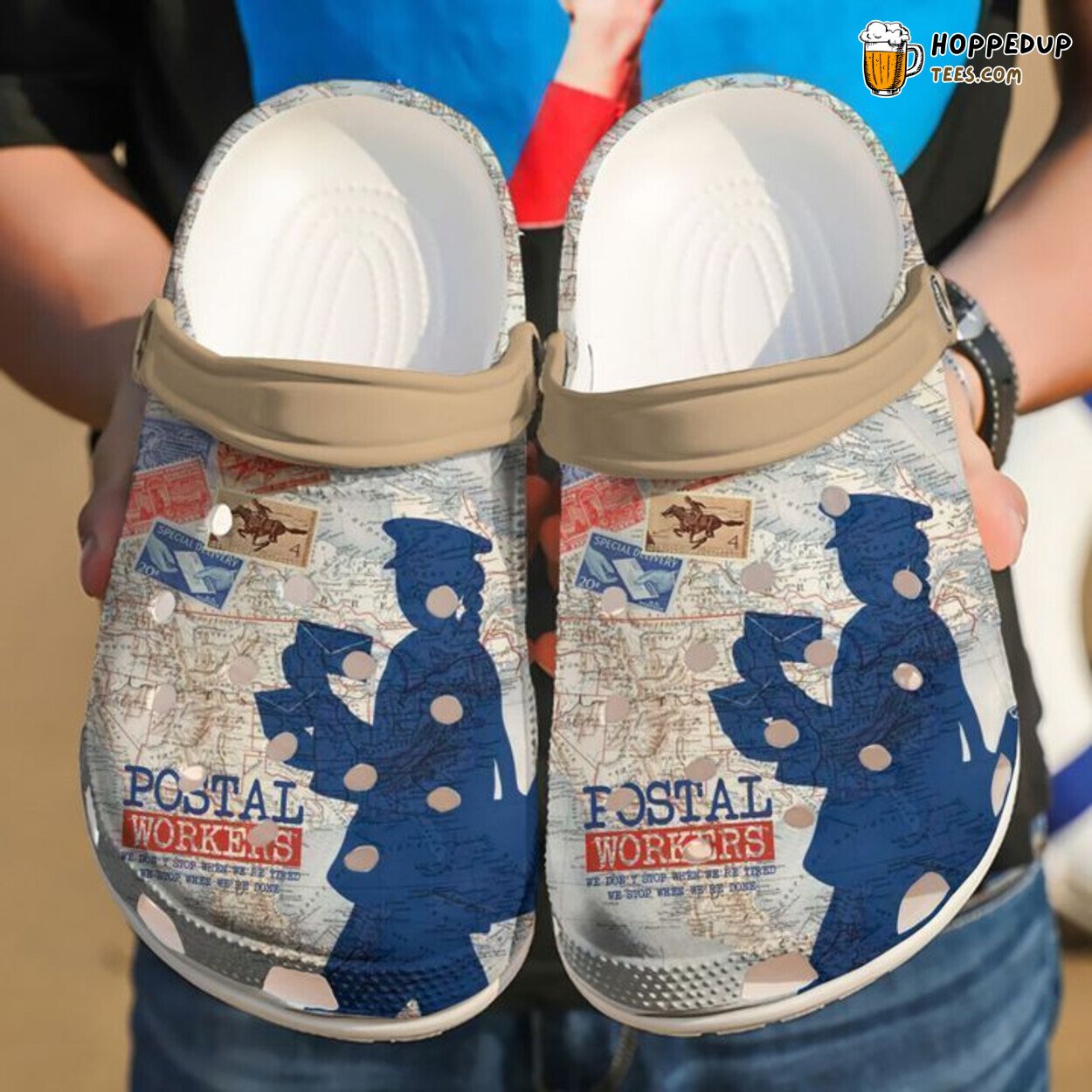 Worldly Postal Worker Themed Comfortable Unique Clog Shoes Style