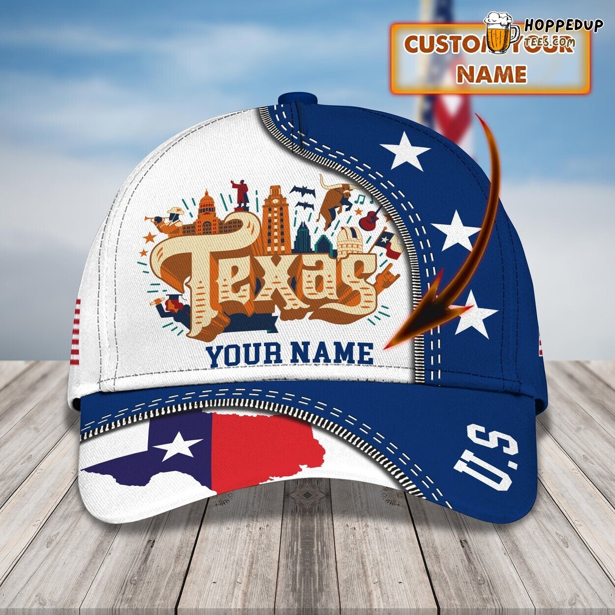 Worldly Texas Tribute 3D Classic Cap Personalized Unique Design