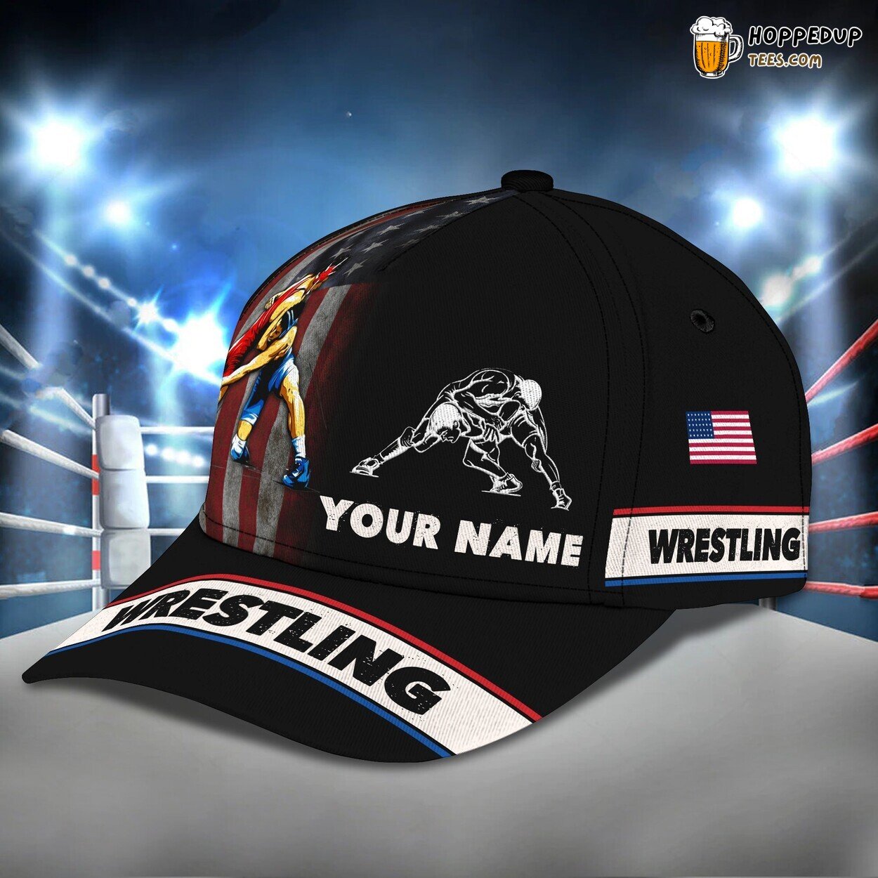 Wrestling 3D Classic Cap Personalized Name Unique Premium Elegant Style