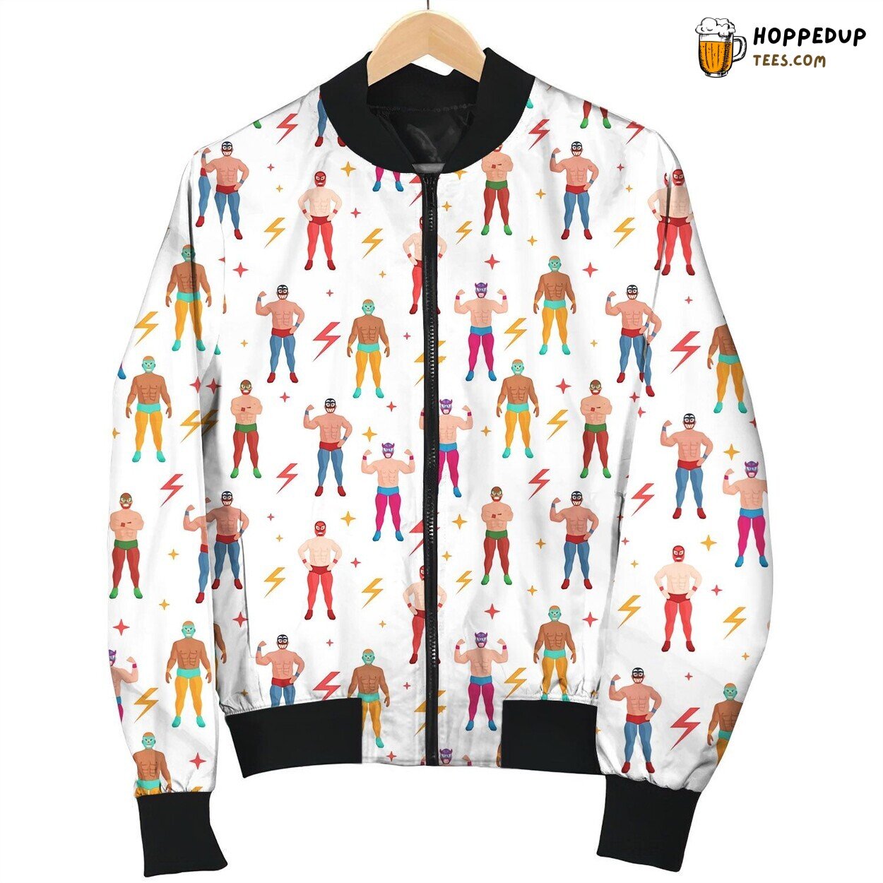 Wrestling Pattern Bomber Jacket