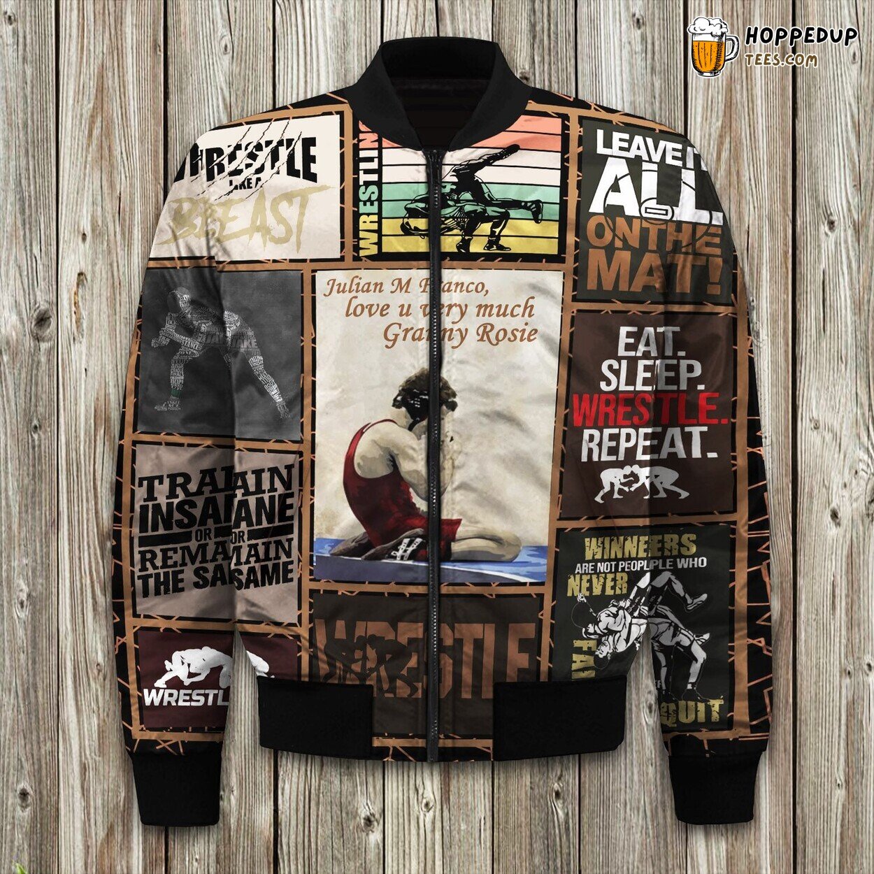 Wrestling Personalized Name Bomber Jacket
