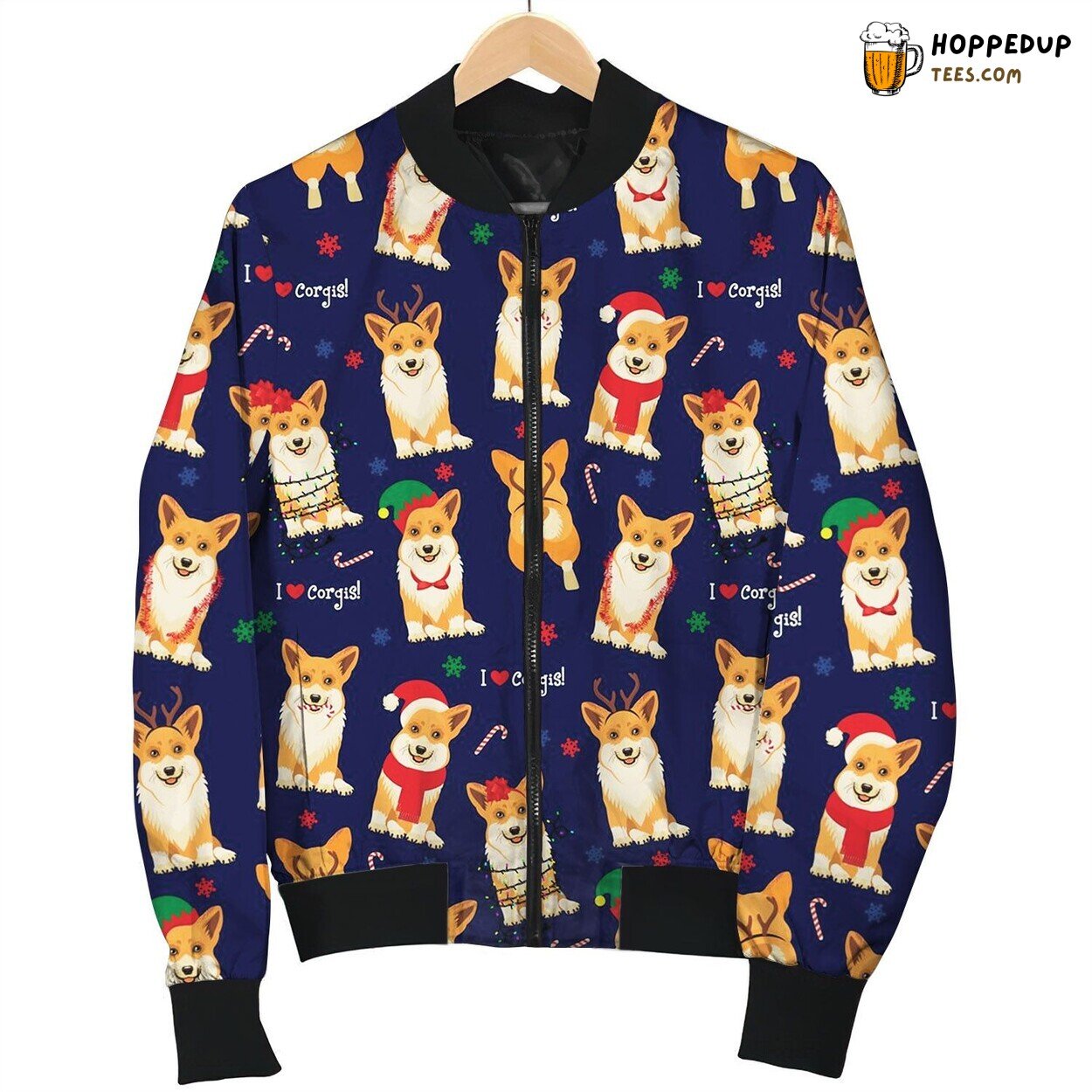 Xmas Corgi Gift Reindeer Corgi For Christmas Bomber Jacket