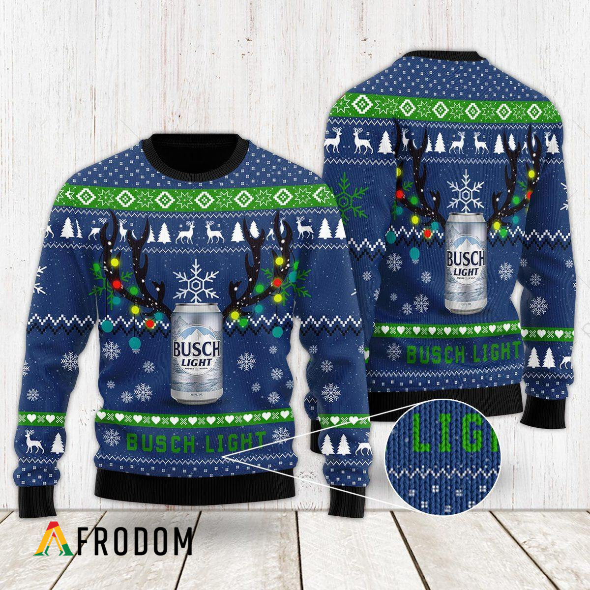 Xmas Deer Busch Light Ugly Christmas Sweater HU