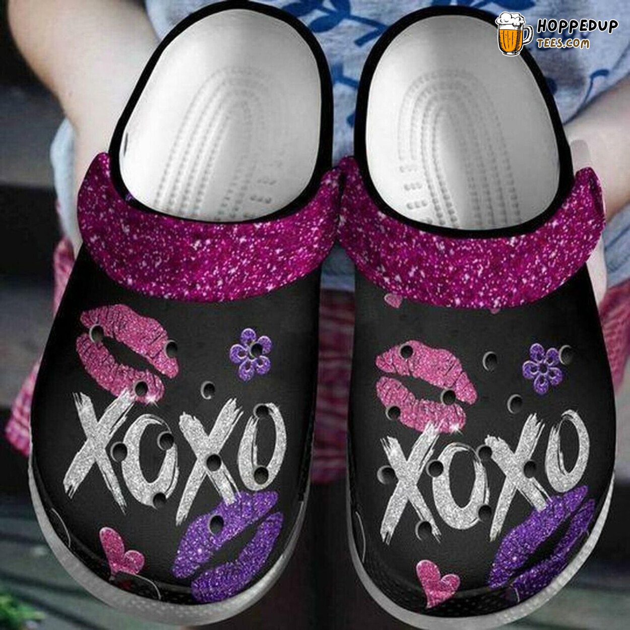 Xoxo Kiss Bling Bling Personalized Themed Rubber Clog Shoes Comfy Design
