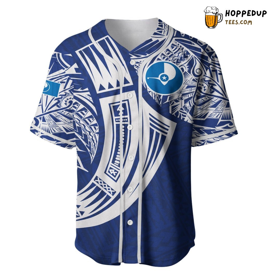 Yap Micronesia Blue Heritage 3D Printed Baseball Jersey Pride