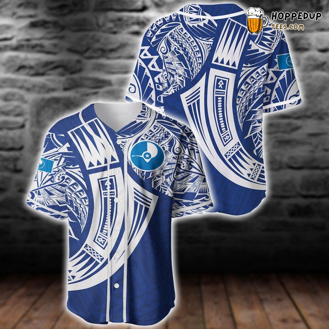 Yap Micronesia Blue Heritage 3D Printed Baseball Jersey Pride